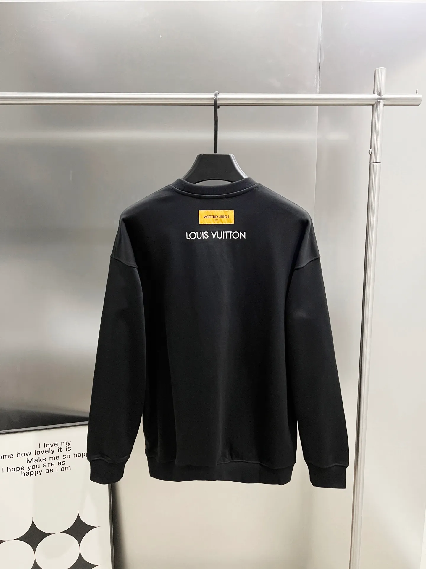 🅿️290 1v Louis* 2025 autumn and winter new style, customized 430g double yarn fabric, round neck long-sleeved sweatshirt, classic three-dimensional embroidery design, high-end version! The same loose version for men and women S M L XL XXL five sizes color black white